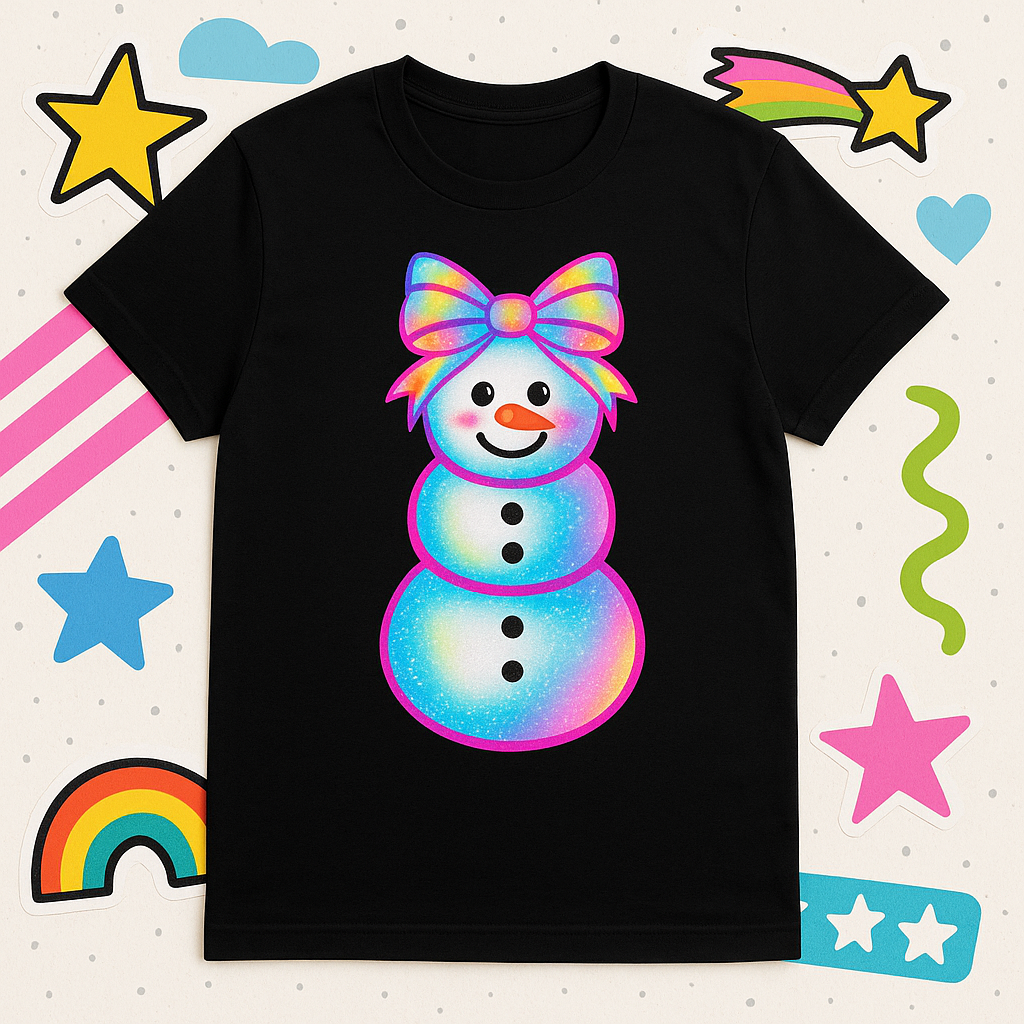Rainbow Bow Snowgirl