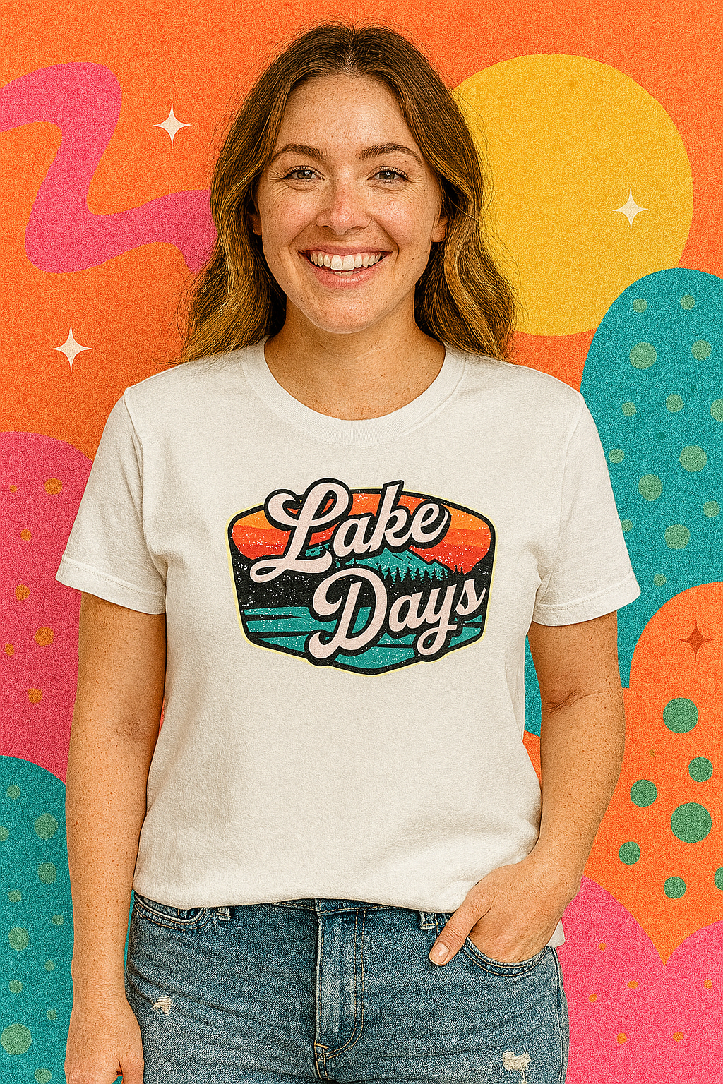 Lake Days Retro Badge Tee