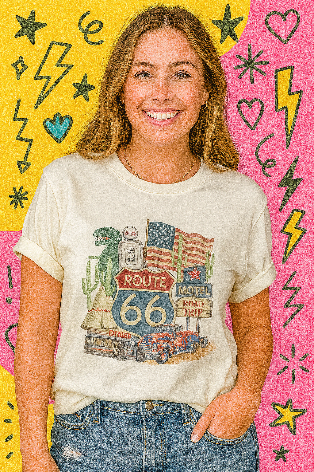 Vintage Route 66 Road Trip Tee