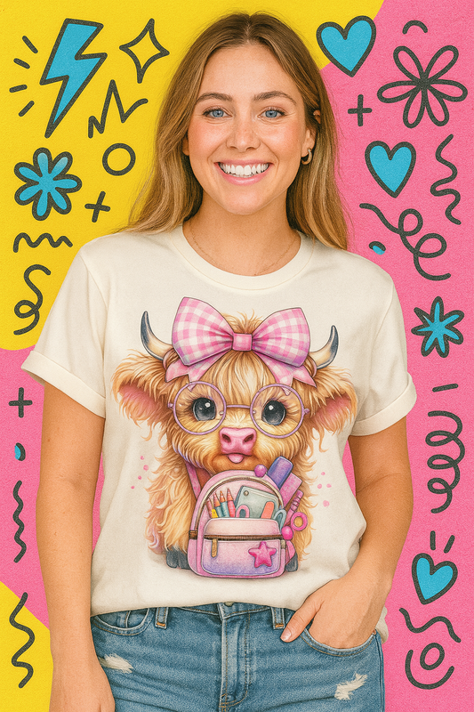 Back-to-School Highland Cutie Tee - kids and grown up Kids!