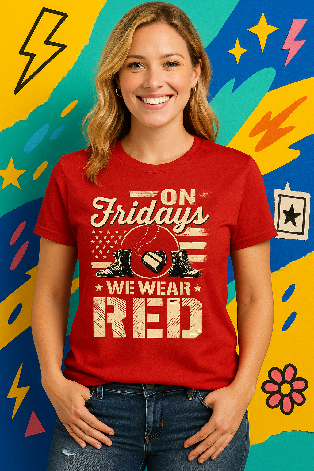 On Fridays We Wear Red – Military Support Shirt