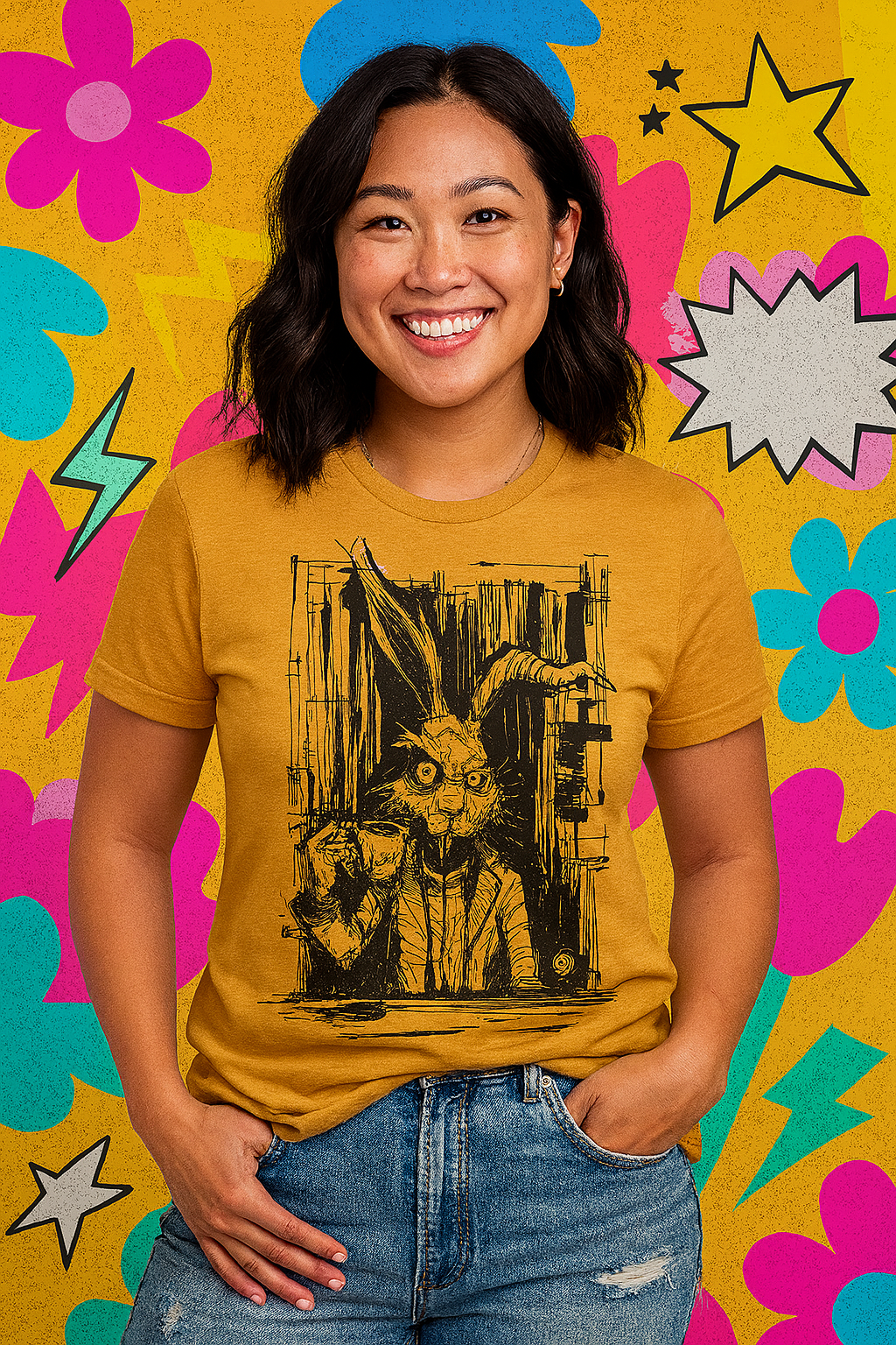 Midnight Bunny Club – Caffeinated & Questionable Tee
