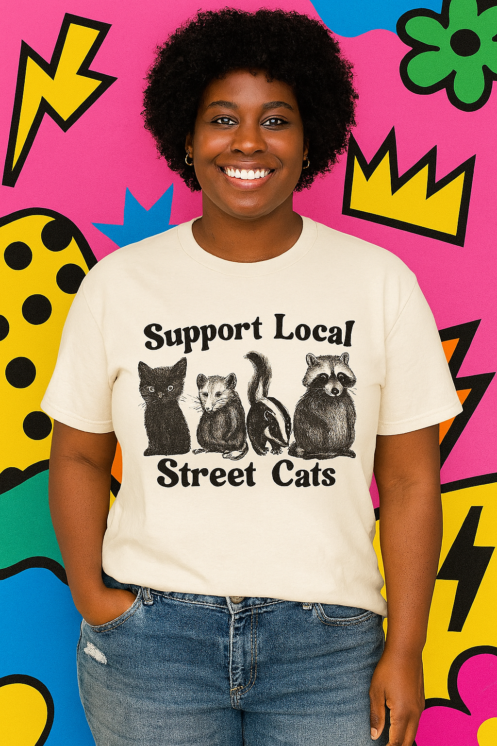 Support Local Street Cats – Urban Wildlife Appreciation Tee