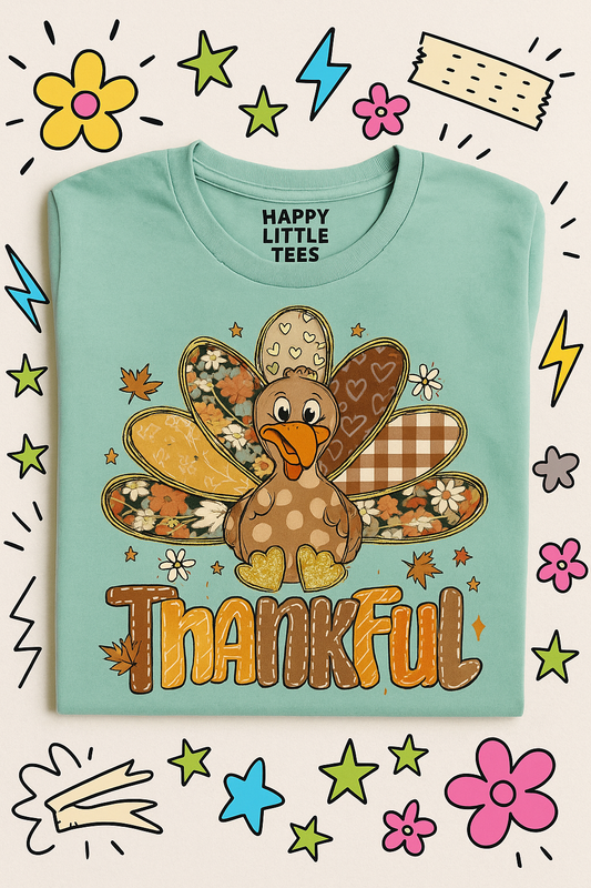 Thankful Patchwork Turkey Tee