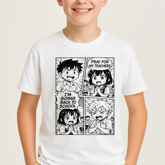 Pray for My Teachers Tee – Manga Chaos, School Edition