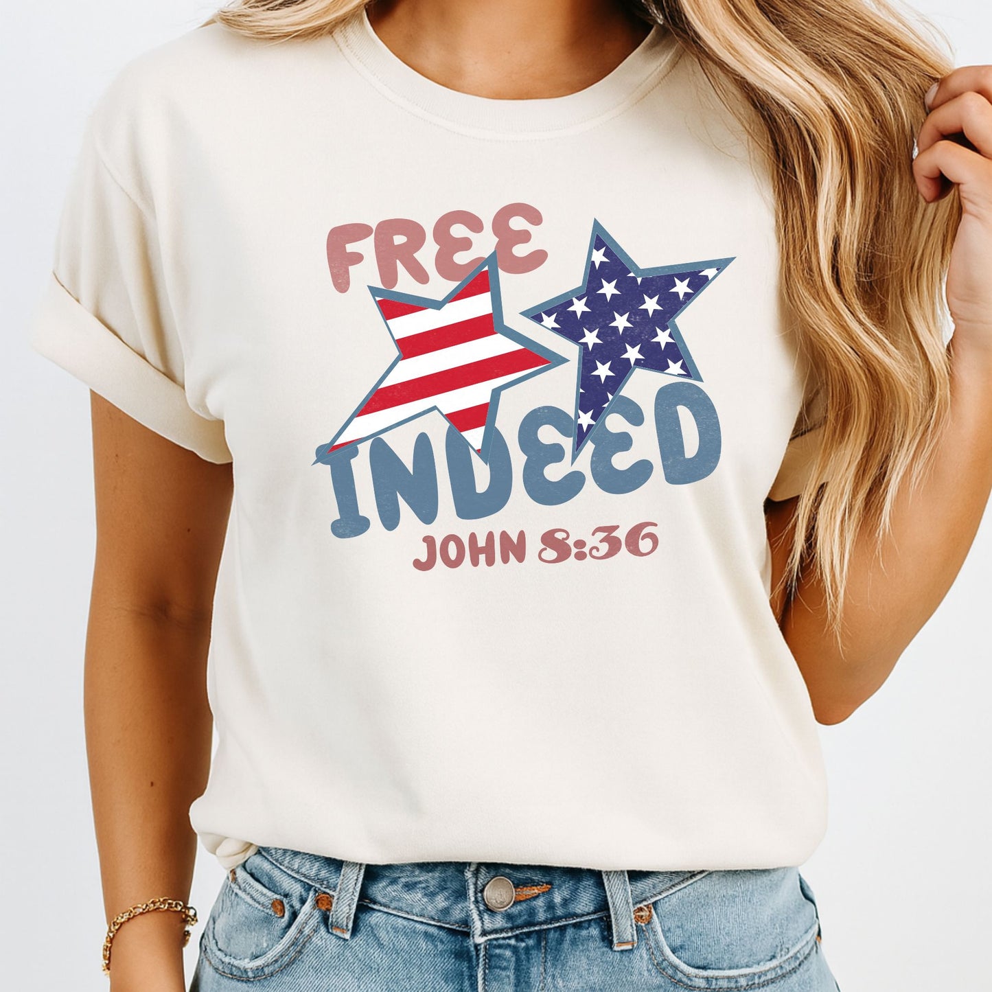 Free Indeed Tee – John 8:36 Scripture Shirt