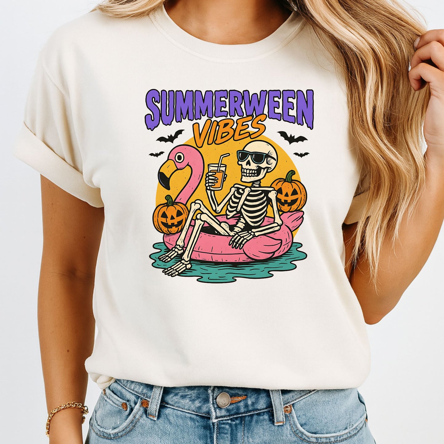 Summerween Vibes Tee – Cute, Creepy, & Kinda Toasty