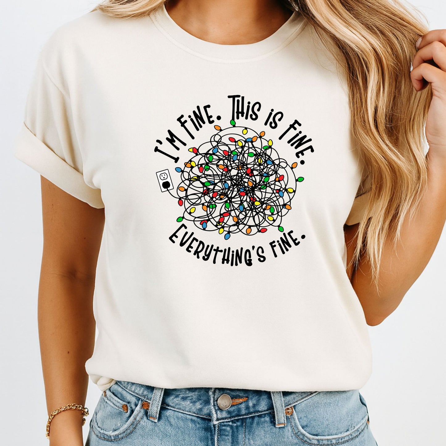 Everything’s Fine Christmas Tee – Festive Chaos Edition